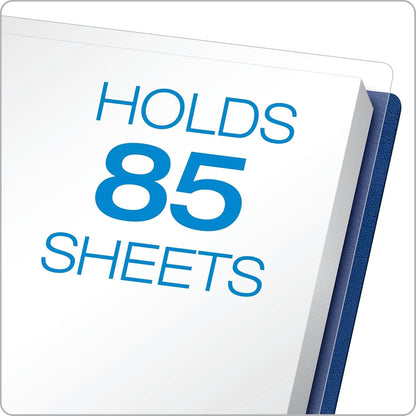 Oxford Linen Report Covers, Clear Front, Letter Size Folder with Prongs, for Presentation at School or Office, Black, 5 per Pack (50406)