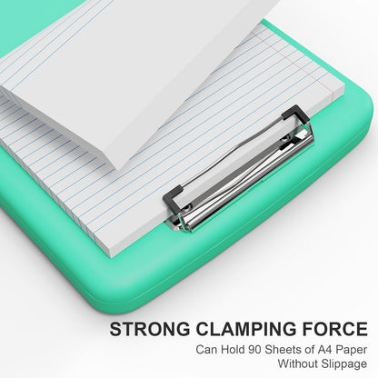 Plastic Clipboard with Storage, 8.5 x 11 Storage Organization Box Side-Opening, Heavy Duty Clip Board with Pen Holder and Paper Folder for Nurses, Teachers, Office & School Supply, Orange