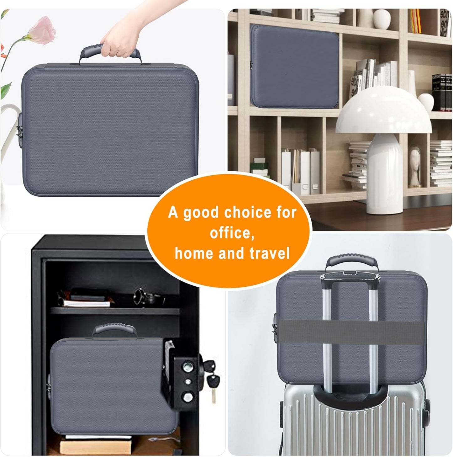 DocSafe 5200°F Document Organizer with Lock, Upgraded Heat Insulated Fireproof＆Water-Resistant Box 8 Layers File Organizer, Portable Home Travel Safe Storage for Important Documents and More
