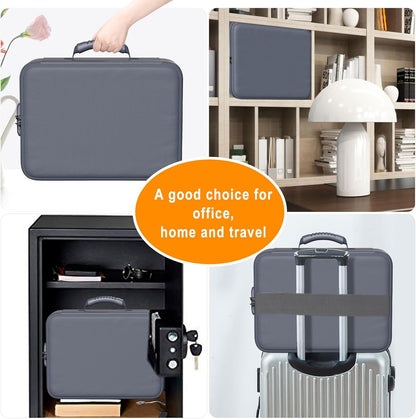 DocSafe 5200°F Document Organizer with Lock, Upgraded Heat Insulated Fireproof＆Water-Resistant Box 8 Layers File Organizer, Portable Home Travel Safe Storage for Important Documents and More