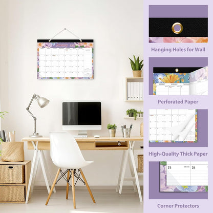 2026 Desk Calendar, Large Desktop/Wall Monthly Calendar (Jan. 2026 - Jun. 2027) 17'' x 12'' School Year Desk Planner for Teacher Family School Office Supplies