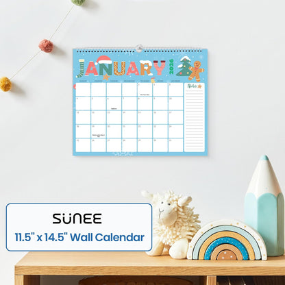 SUNEE Wall Calendar 2026 21 Months Apr. 2026 - Dec. 2027, 14.5"x11.5" Big Grid Hanging Calendar with Note for Organizing & Planning, Monthly Calendar 2026-2027 with Last Month and Next Month, White