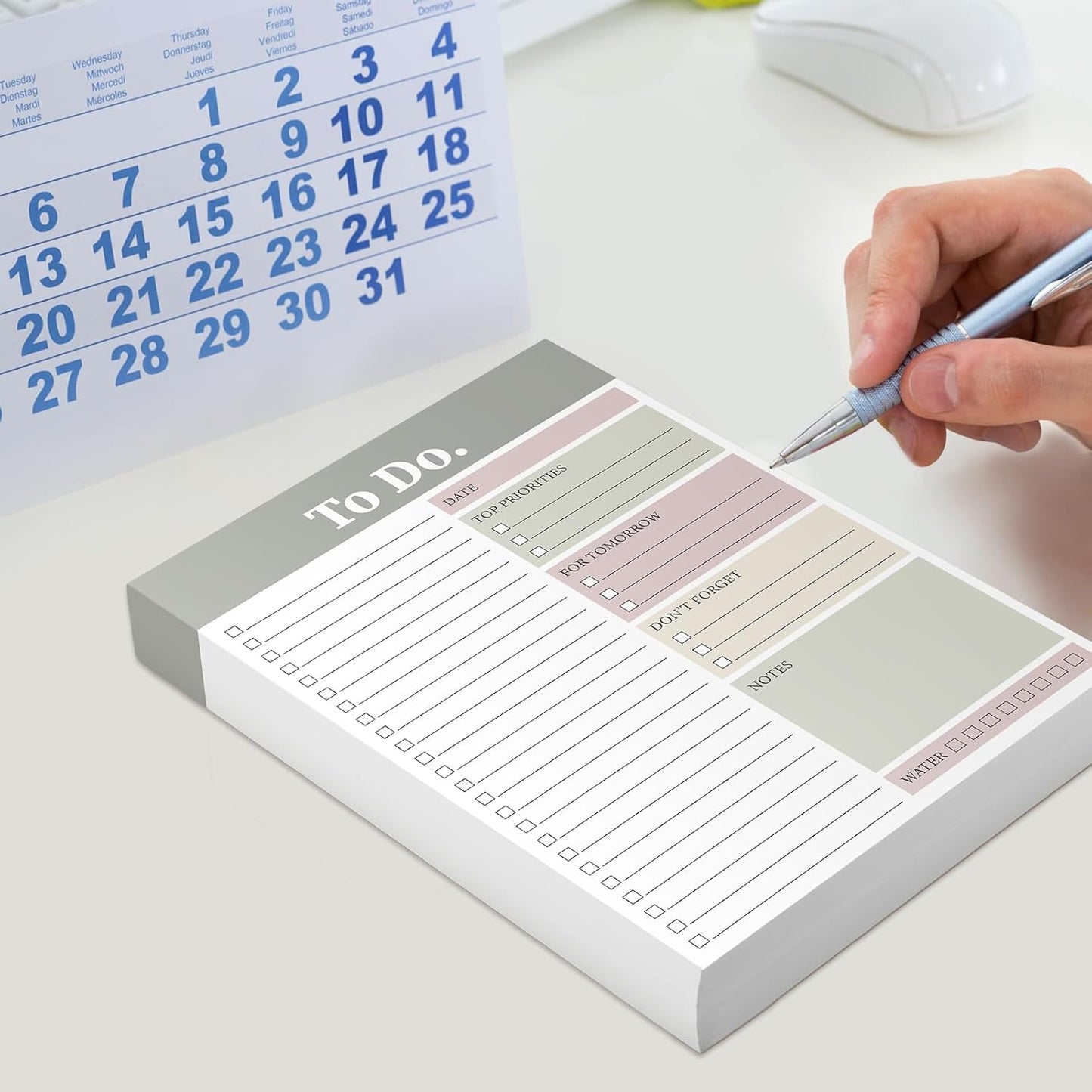 Spakon 300 Sheets Daily to Do List Notepad Notebook Library Card to Do Planner Checklist Memo Writing Pad Schedule Reminder Office Homework Planner for Task, 6" x 8(Retro,Beige)