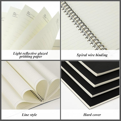 Leelosp 12 Pack Small Spiral Notebook Lined Spiral Journal College Ruled Notebook Wire Bound Kraft Cover, 120 Pages for Work (Multicolor,5.5 x 8.3 Inch)