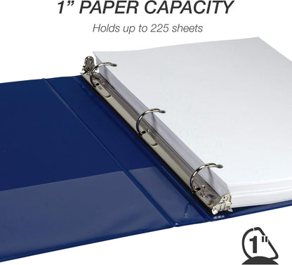 Samsill Durable 4 inch 3 Ring Binder, D Ring Binder, 100% Recycled Chipboard, Black, 2 Pack