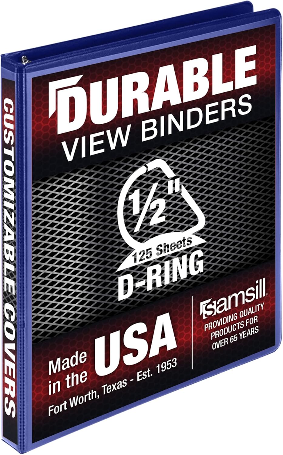 Samsill Durable 4 inch 3 Ring Binder, D Ring Binder, 100% Recycled Chipboard, Black, 2 Pack