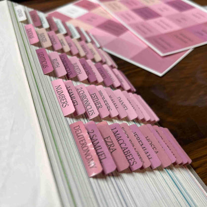 Thinkor- Repositionable Bible Tabs, 66 Pink Theme Laminated Tabs for Women, Thinkor for Study Bible