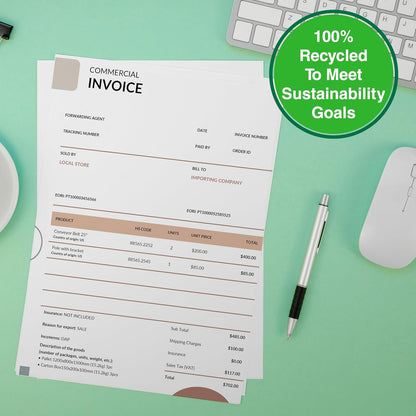 PrintWorks 100% Recycled Printer Paper 8.5" x 11" White - 20 lb Copy & Multipurpose Computer Paper - 3 Packs, 1200 Sheets - Made in the USA - 92 Bright - Printer & Copier Compatible (00018-3)