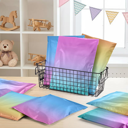 Metronic Cute Poly Mailers 10x13" 50pc Small Shipping Bags, Strong Adhesive Mailers Poly Bags for Business, Waterproof Mailing Envelopes for Packing Shipping Clothes Gifts, Gradient BluePink