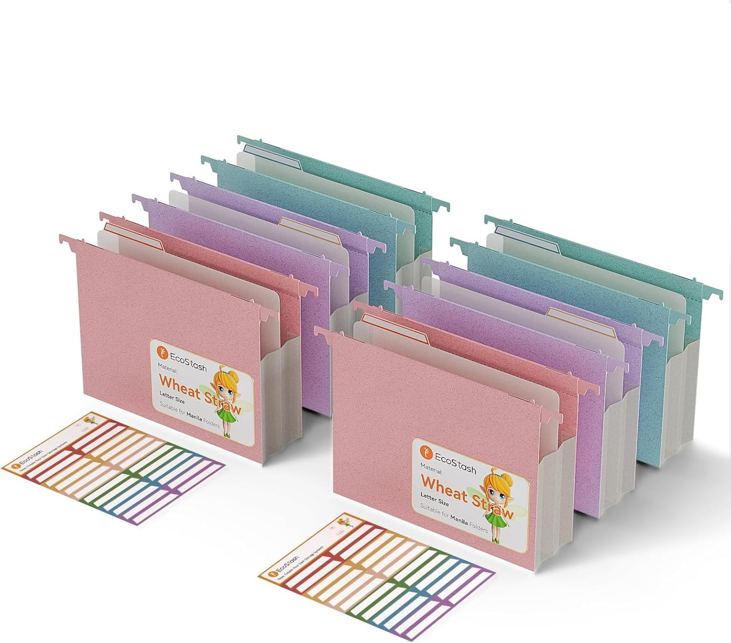 Extra Capacity Hanging File Folders, 3.15" Reinforced Wheat Straw Expanding Hanging Folder Letter Size, Heavy Duty for Filing Cabinets, File Organizer for Office & Home-Sky Blue-3 Packs