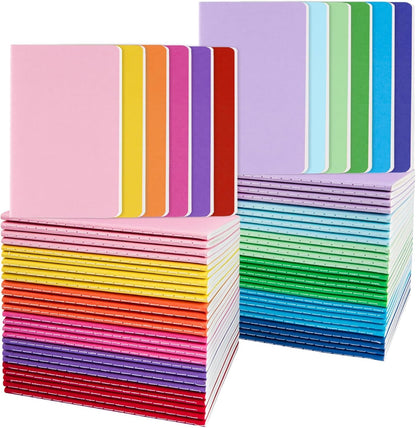 Oucaru 48PCS Pocket Notebook, 3.5" x 5.5", 8 Color, 52 Pages Blank Notebook Mini Notebook Journal, Small Notebook Memo Notepad for Students, Traveler, School Supplies
