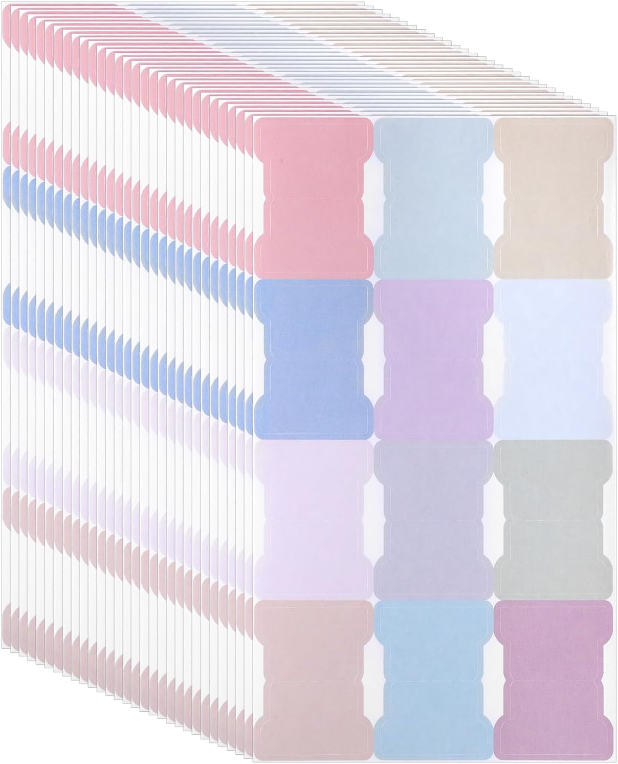 30 Sheets/360 Pieces Sticky Index Tabs,Double Sided Index Tab Blank Planner Tab Writable Self Adhesive Tabs for Notebooks Planner(Bohemian)