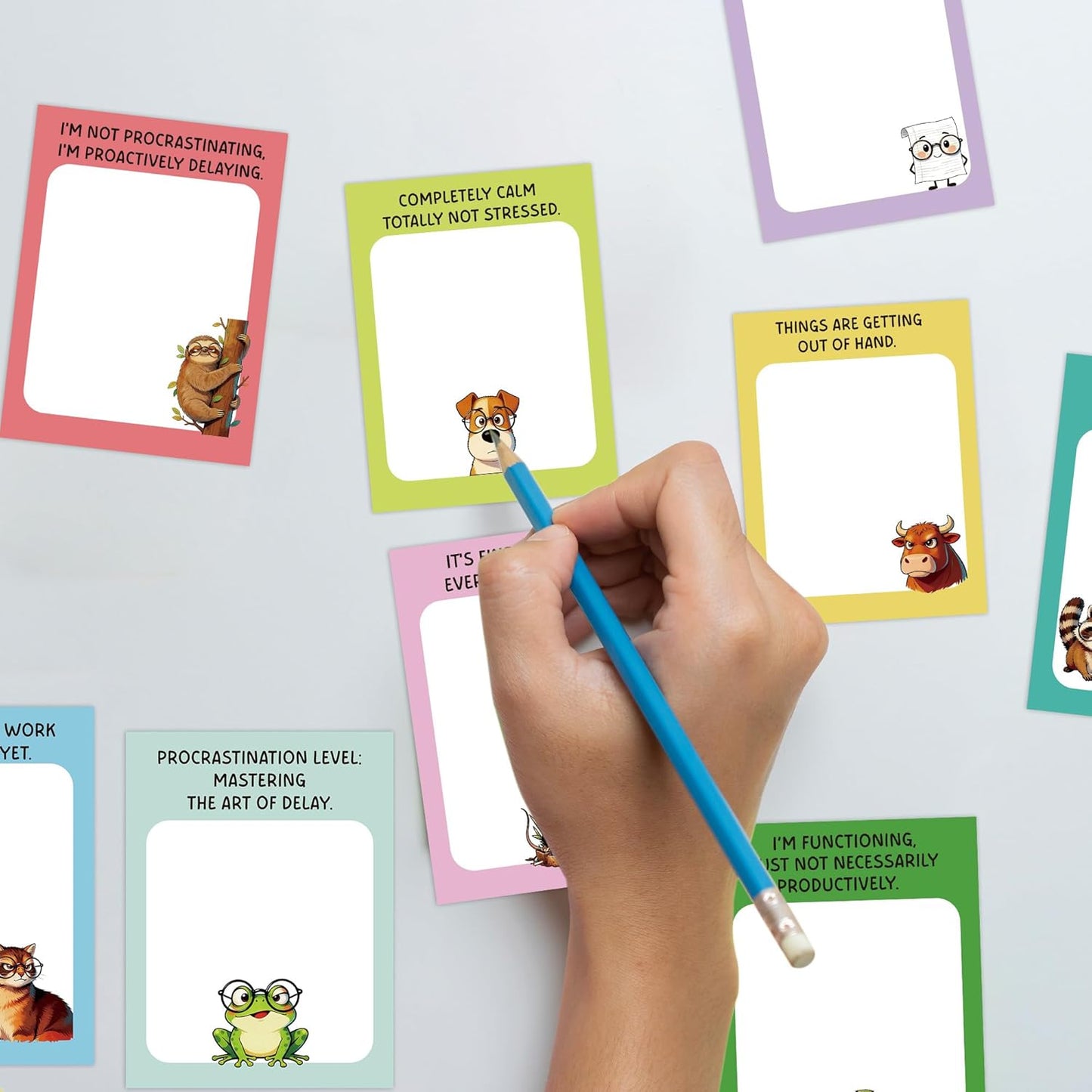 Dumpster Fire Sticky Notes 9 Pack, Funny Dumpster Fire Notepads for Work Stress Relief, Cute Self-Stick Memo Note Pads for Office, Humorous Gifts for Coworkers Students School Office Supplies 3×3 Inch
