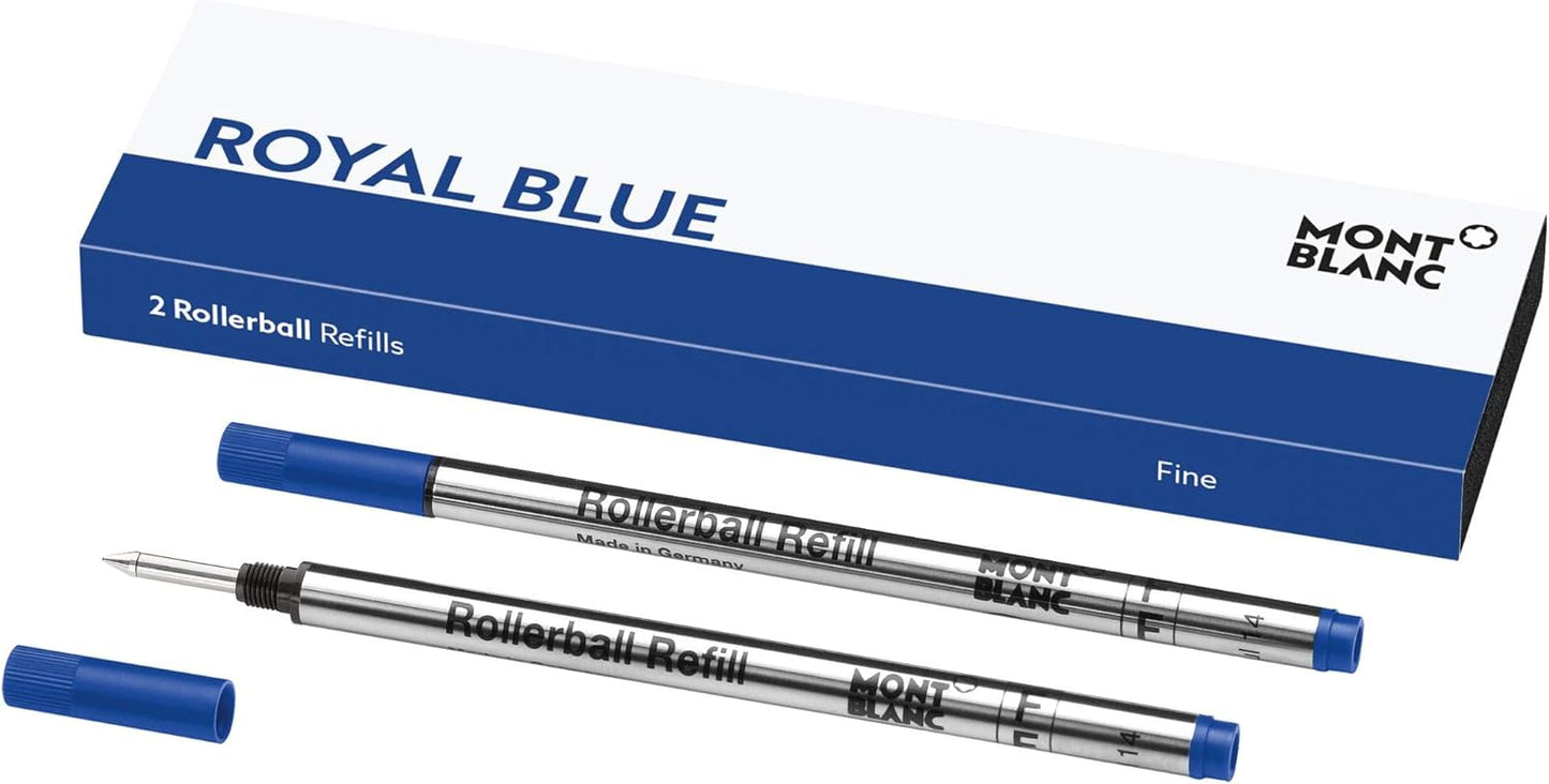 Montblanc Rollerball Refills (F) Mystery Black 105162 – Quick-Drying Pen Refills for Montblanc Rollerball and Fineliner Pens – 2 x Black Pen Cartridges