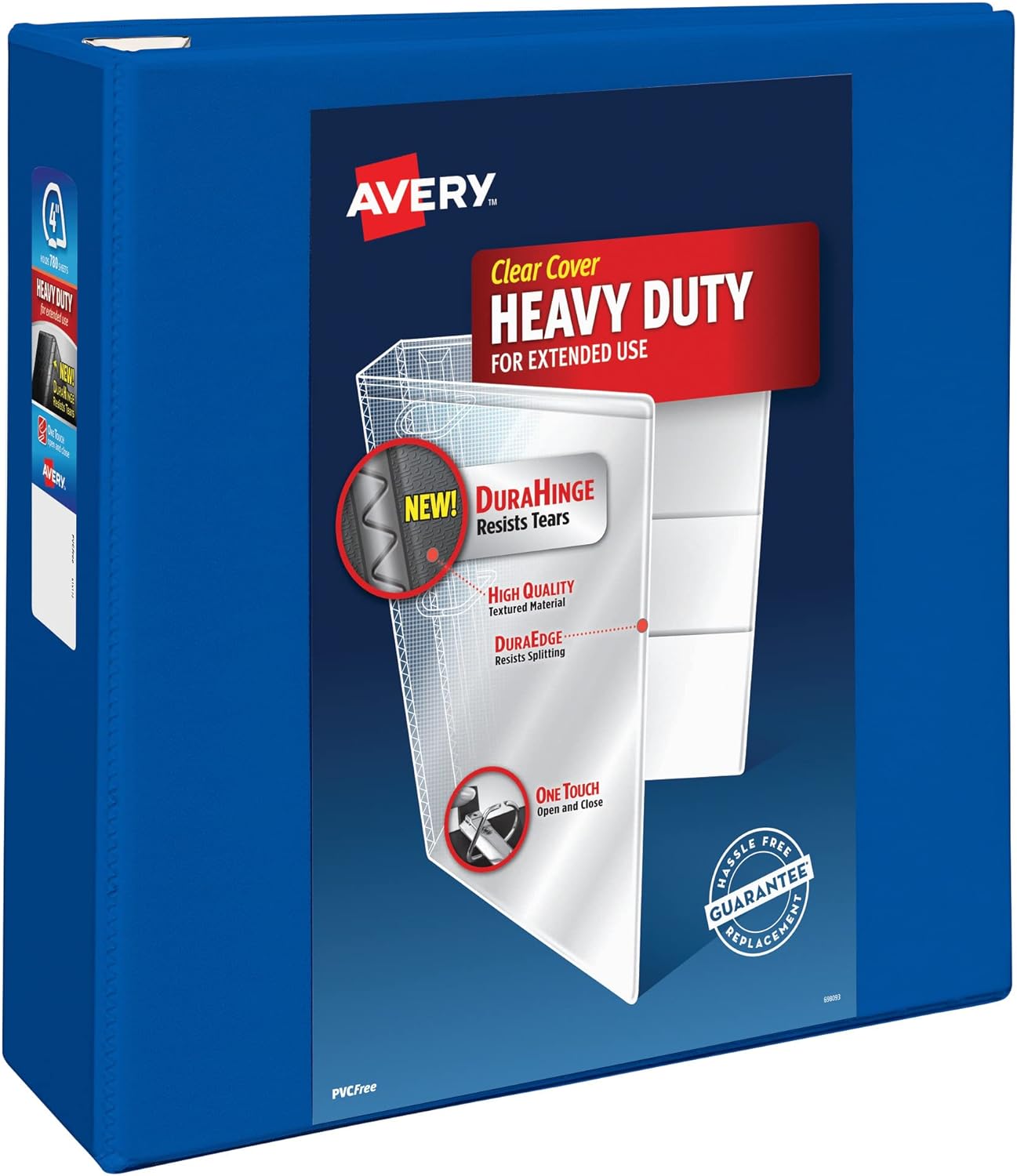 Avery Heavy-Duty View 3 Ring Binder, 2" One Touch EZD Rings, 1 Pacific Blue Binder (79778)