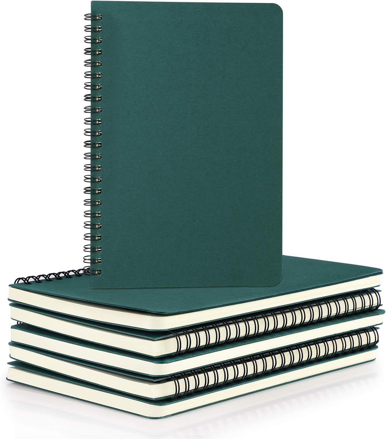 EUSOAR Spiral Notebook, A5 12packs 5.5"X8.3" 120 Pages Lined Travel Writing Notebooks Journal, Memo Notepad Sketchbook, Students College Office Business Subject Diary Ruled Book Journal-Black Cover