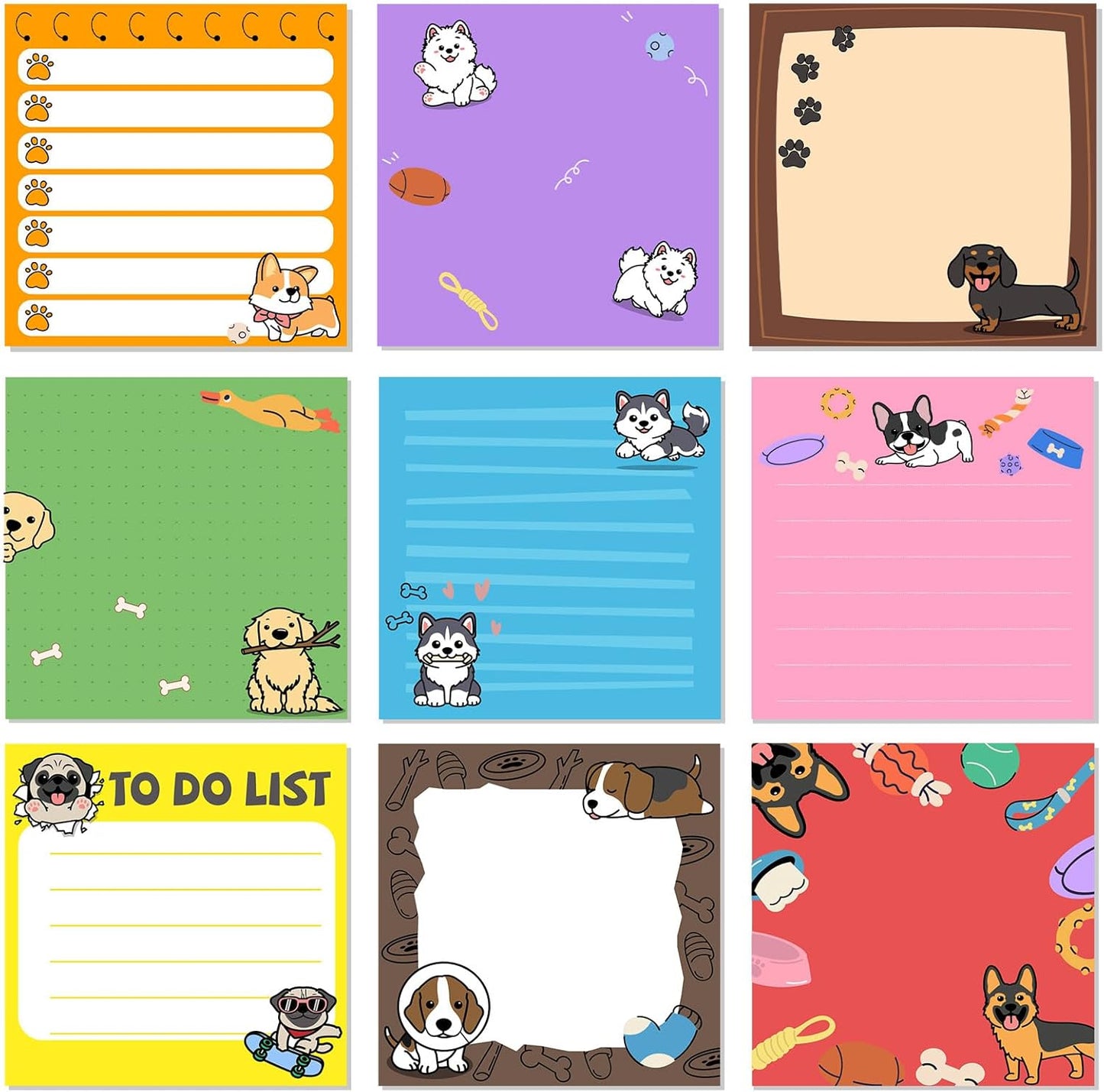 9 Pads Wildflower Sticky Notes 3x3 Inch Cute Self Stick Notepads Notes Adhesive Memo Pad Office Decor Gifts for Students School Teacher Meeting Office Supplies