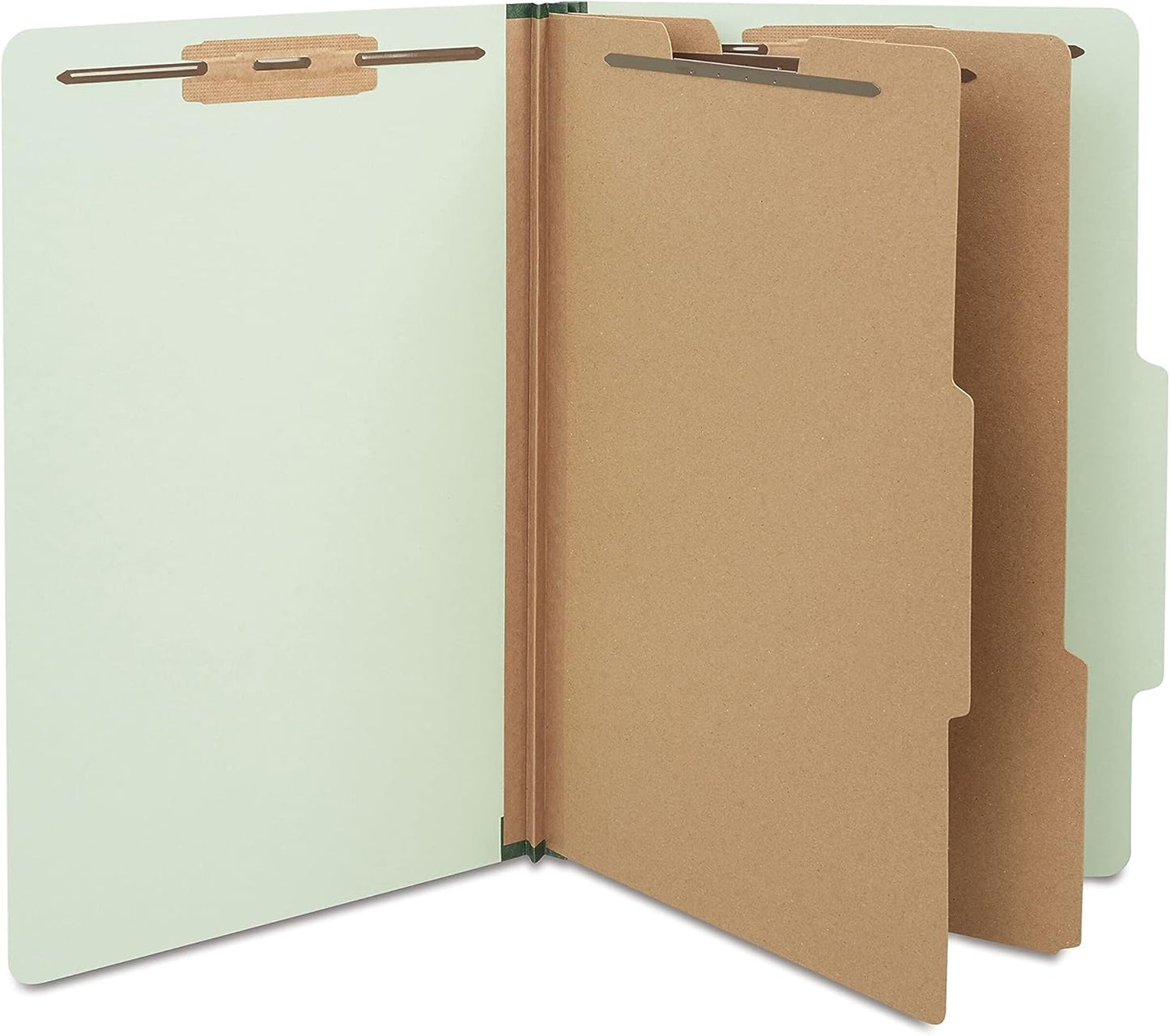 Staples Pressboard Classification Folder, Legal Size, 2 Dividers, 2.5″ Expansion, Light Gray/Green, Durable Construction, 20/Carton