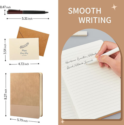 Lined Journal Notebook for Work College Ruled Note Book 5.79"x8.27"A5 PU Leather Daily Journaling 216 Pages for Women Men Writing Home School Supplies Business (Dark Green)