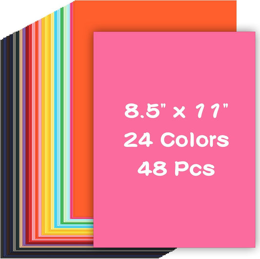 Colored Cardstock 48 Sheets, Christmas Cardstock Paper 8.5" x 11, 200GSM 75 lb Colored Card Stock for Card Making, Craft, Scrapbooking, Party Decors, Kids School Supplies