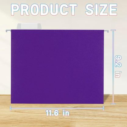 25 Packs Hanging File Folders,Black Letter Size File Folder,Designed for Bulky Files,Filing Cabinet,1/5 Adjustable Tabs for Office,School,Home