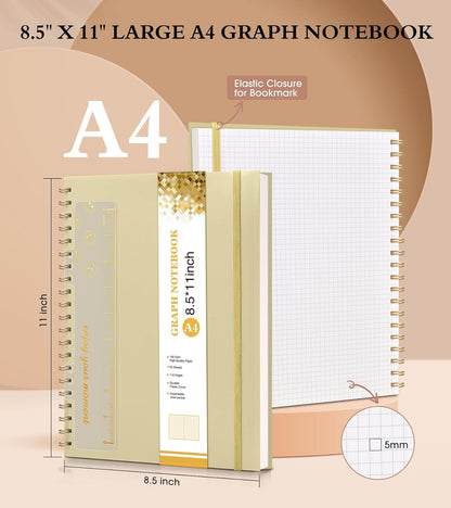 Spiral Notebook Journal 8.5” x 11”, A4 Large Pink Notebooks for Women Men, College Ruled Lined Journal, 100 GSM Paper, Plastic Hardcover Spiral Bound Journals for Work School Note Taking Business