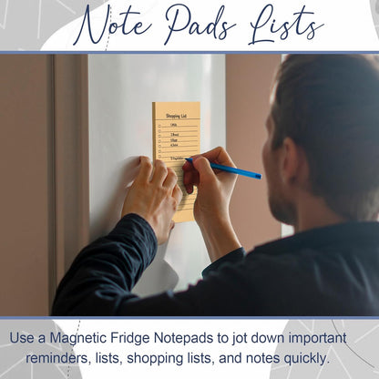 Utron 4 Pack Magnetic Notepads for Refrigerator, 50 Pages/BookGrocery List Magnet Pad for Fridge, Design Magnetic Grocery List Pad for Fridge, Grocery List Notepad, To-Do Memos, List