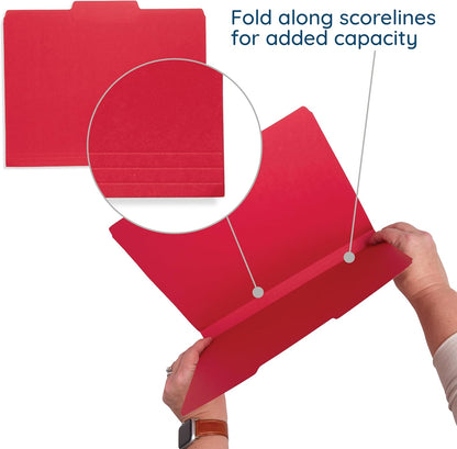 File Folder, 1/3 Cut Tab, Letter Size, Yellow, Great for Organizing and Easy File Storage, 100 Per Box