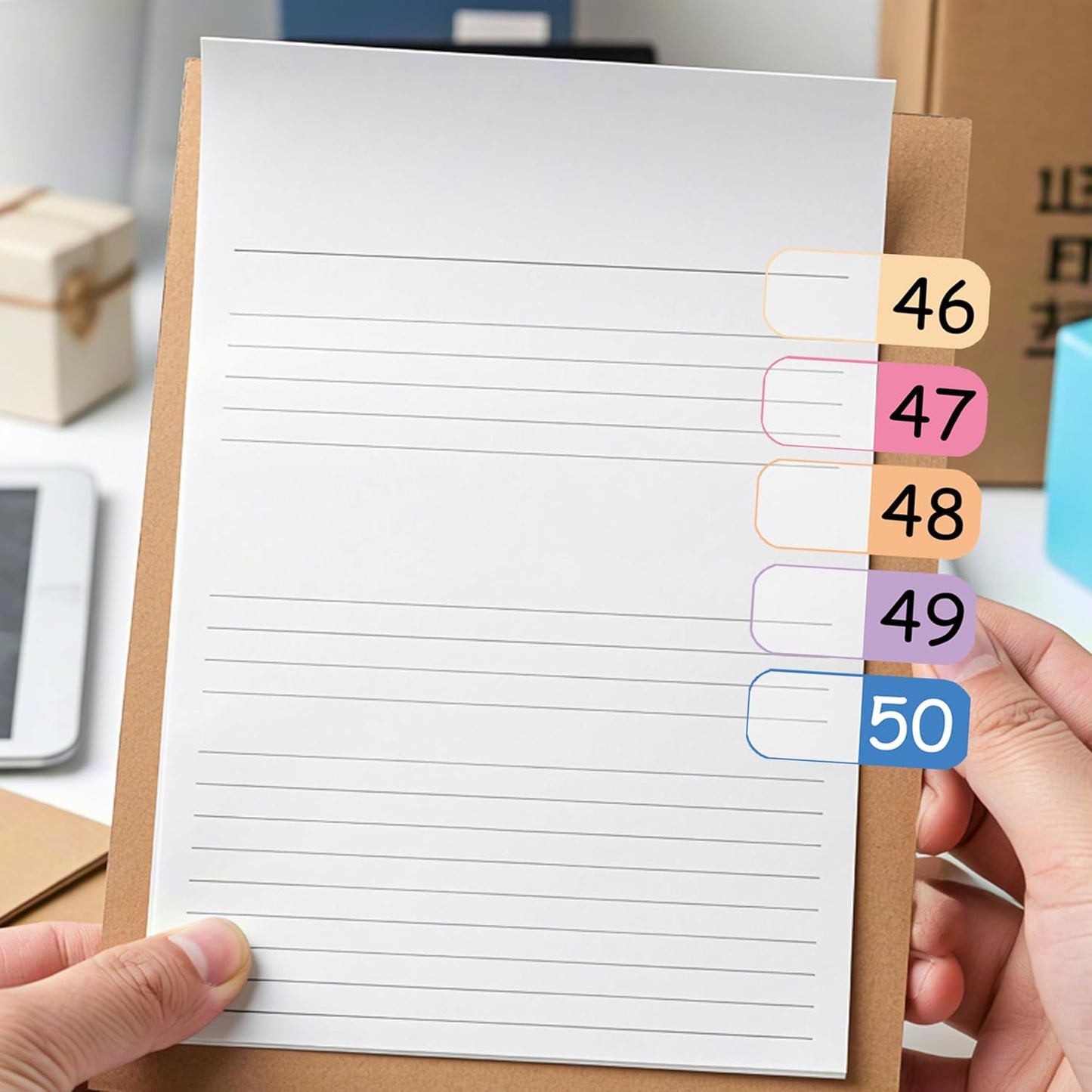 Number Index Labels Multicolor Alphabet Tabs 1-50 Tab Dividers Stickers for 3 Ring Binders Notebook Classify Files Contents Page Address Book Folder (1-50)