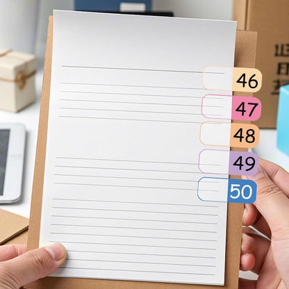 Number Index Labels Multicolor Alphabet Tabs 1-50 Tab Dividers Stickers for 3 Ring Binders Notebook Classify Files Contents Page Address Book Folder (1-50)