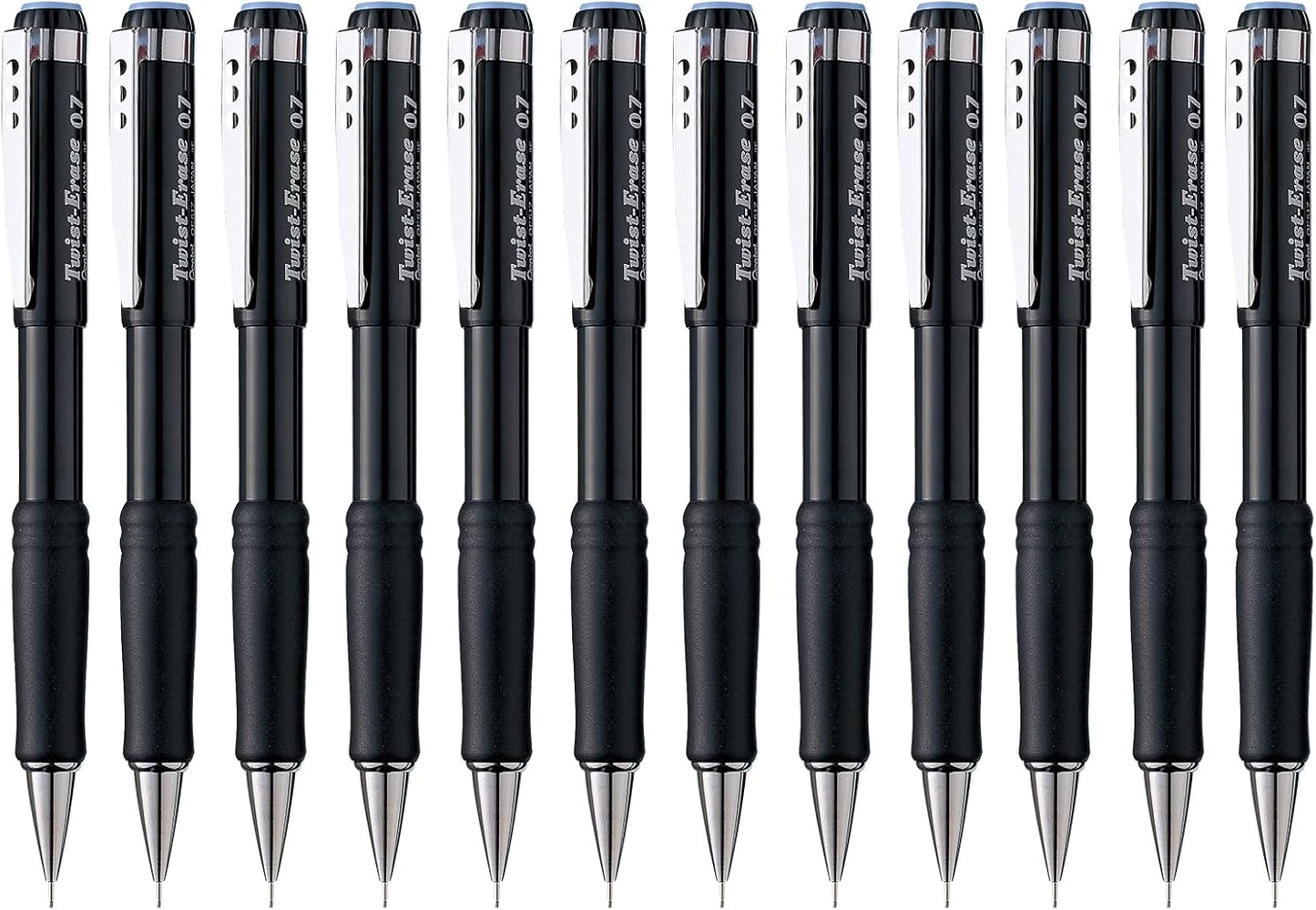 Pentel Twist-Erase III Mechanical Pencil, (0.7mm), Black Barrel, 12 Pack (QE517A)