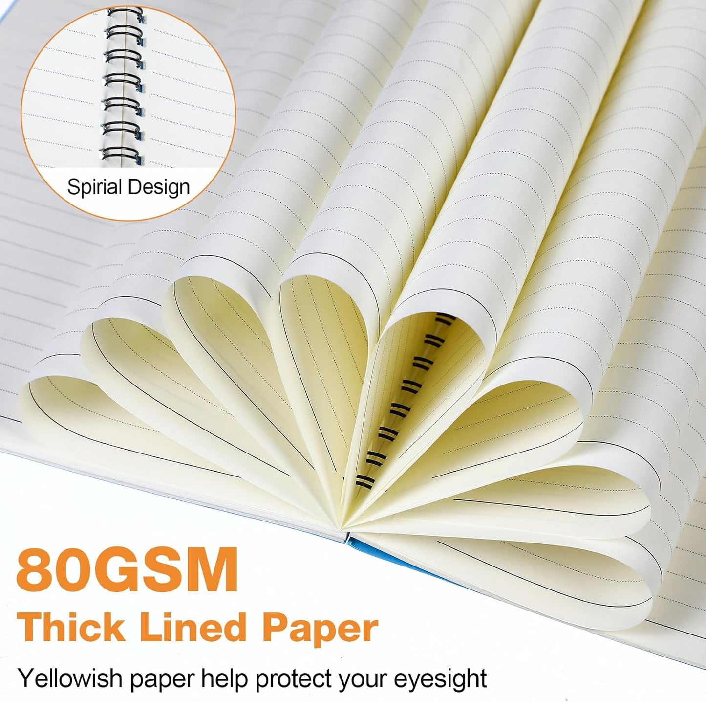 Eersida 20 Pack A5 Spiral Notebook College Ruled Spiral Notebook Bulk 5.5 x 8.3 Inch Hardcover Notepads Lined Travel Writing Journal Notepad, 50 Sheets 100 Pages(Black, Kraft)
