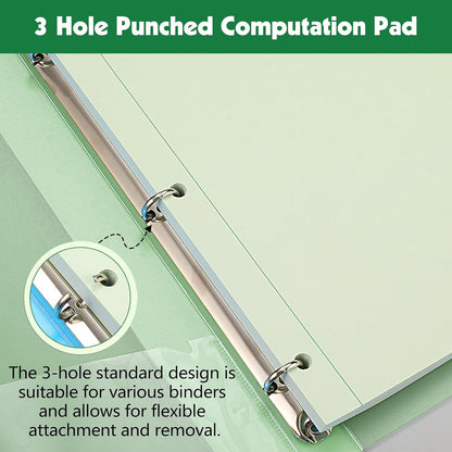 BESARME 4 Pack Engineering Paper Notebook A4 Graph Paper Notebook 3-Hole Punched Computation Pad Grid Notebooks for Engineering, 100 Sheets
