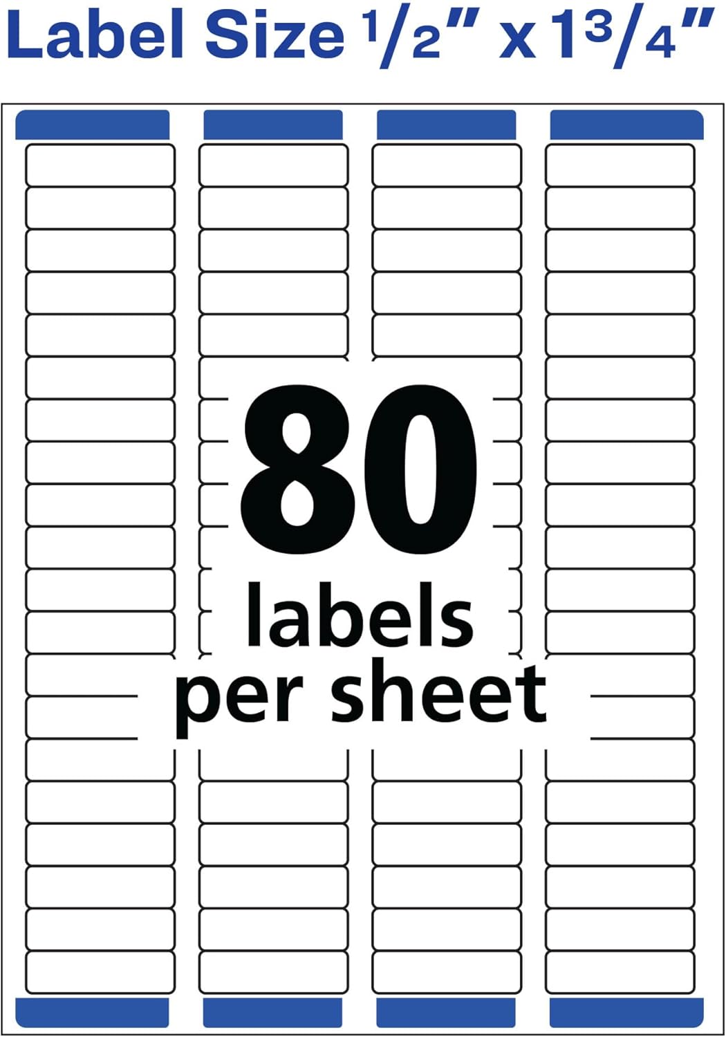 Avery Printable Return Address Labels with Sure Feed, 0.5" x 1.75", White, 8,000 Blank Mailing Labels (05167)