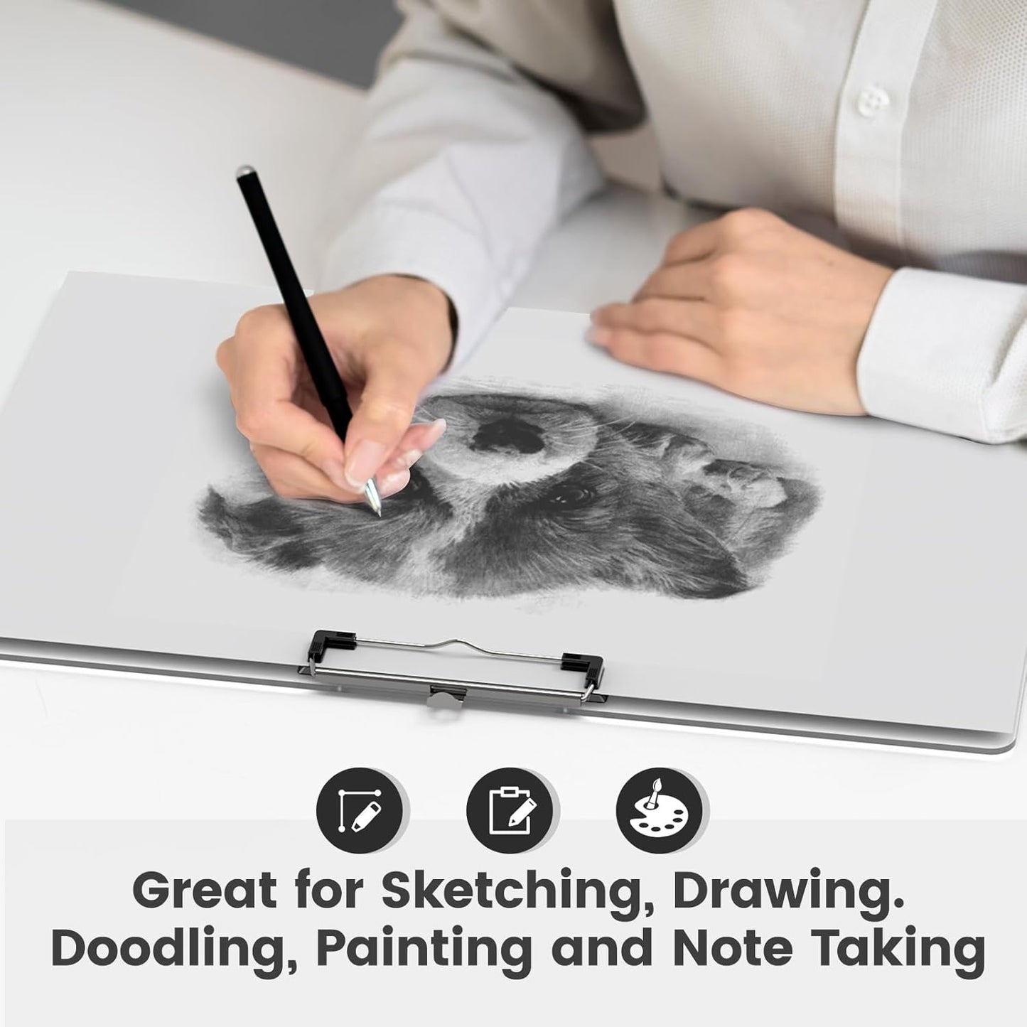 Extra Large 11x17 Clipboards, Plastic Black Drawing Boards, Horizontal Clip Board, Landscape Layout. Suitable for Watercolor, Sketching, Painting. Art & Drafting Supply