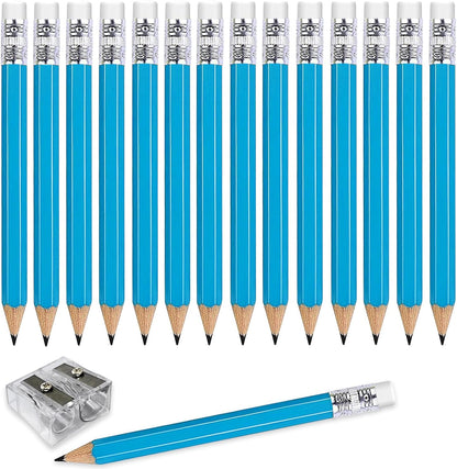 Adhere 25pcs Golf Pencils with Eraser Pre sharpened Hexagon half Wooden Pencils Graphite 2B for Golf Event Scoring,Classroom,Wedding,Company Meetings,Pew, Pocket (Nature)