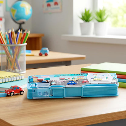 Henoyso Multifunctional Pencil Box for Girls Butterfly Pencil Case with Calculator and Sharpener Cool Cute Pencilcase School Supplies Essentials Christmas Birthday Gift Present for Kids Teens