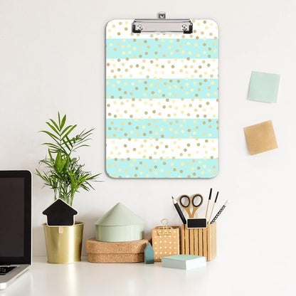 Hongri Plastic Cute Clipboard, Letter Size for Students, Teacher, Woman and Kids, Low Profile Clip, Decorative Pattern, Size 9 x 12.5 in, Dream Marble