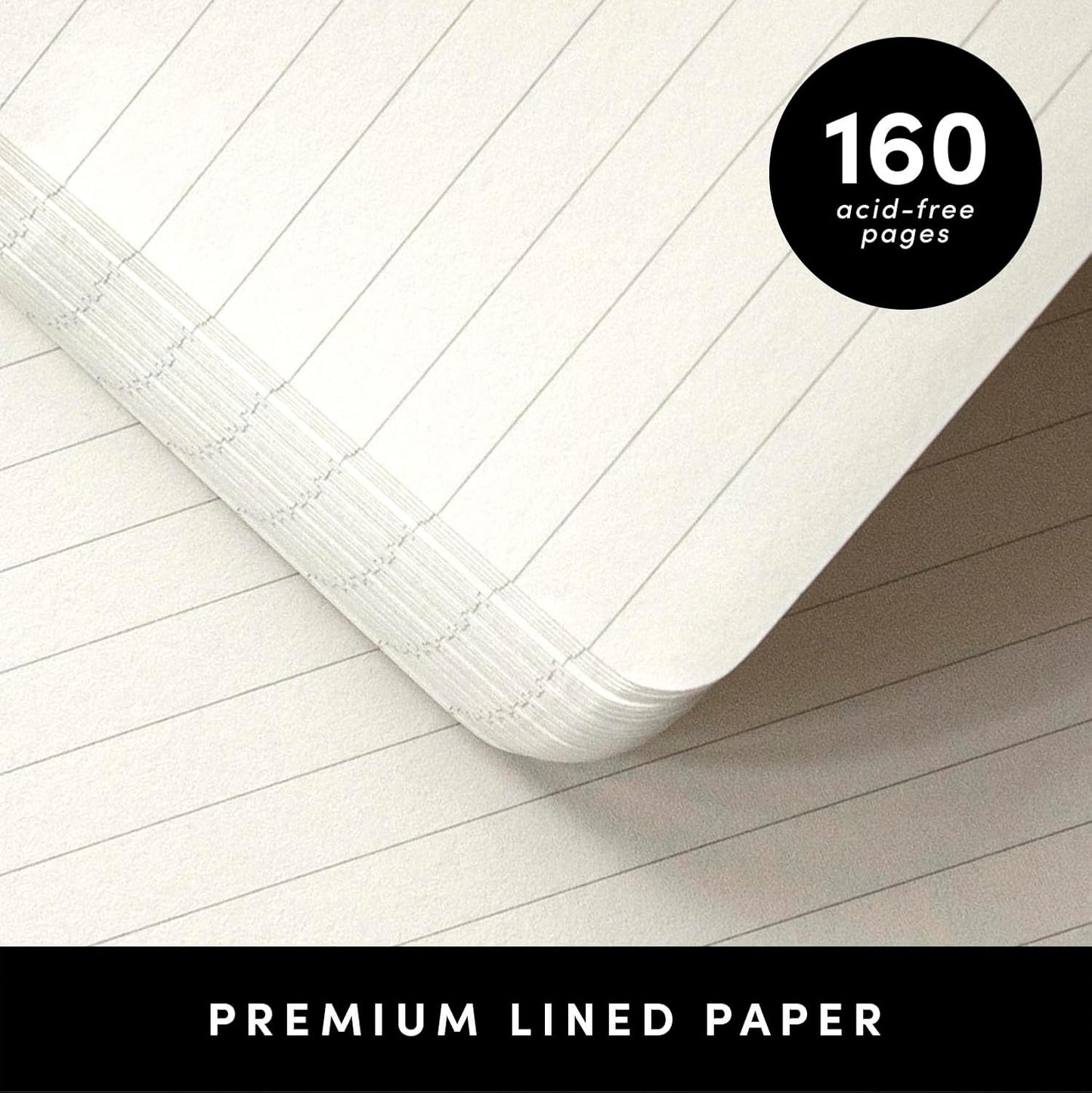 PAPERAGE Lined Spiral Journal Notebook, (Black), 160 Pages, Hardcover Journal for Women & Men, Medium 5.5 in x 8 in - 100 GSM, Thick Paper, Spiral Notebook for Work, School & Journaling