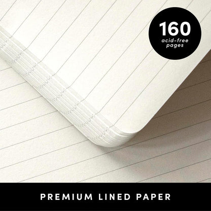 PAPERAGE Lined Spiral Journal Notebook, (Black), 160 Pages, Hardcover Journal for Women & Men, Medium 5.5 in x 8 in - 100 GSM, Thick Paper, Spiral Notebook for Work, School & Journaling