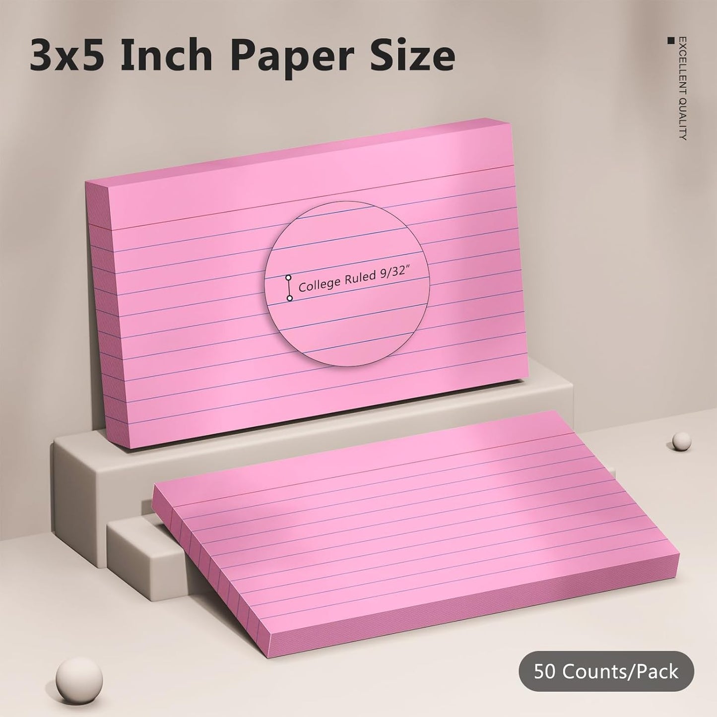 600 Count Index Cards 3 x 5 Inch Green Lined Flash Cards Ideal for Studying and To-do-List, Portable Note Cards Taking for Students and Teachers, Flash Card Styled for Home, Office or School Use