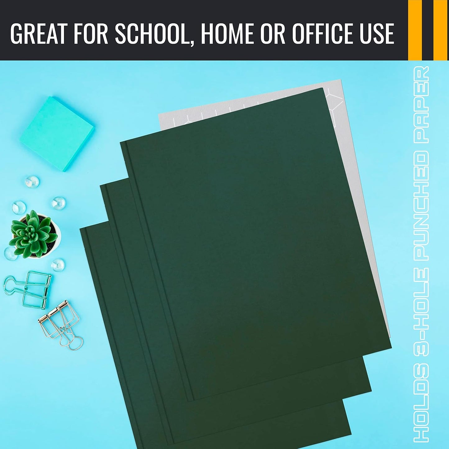 Better Office Products Blue Paper 2 Pocket Folders with Prongs, 50 Pack, Matte Texture, Letter Size Paper Folders, 50 Pack, with 3 Metal Prong Fastener Clips, Blue