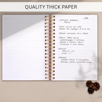 Aesthetic Thick Spiral Notebook Journal For Women in B5 Format - Modern Linen Hardcover College Ruled Note Book With 300 Lined Pages - Perfect For Writing And Staying Organized at Work or School