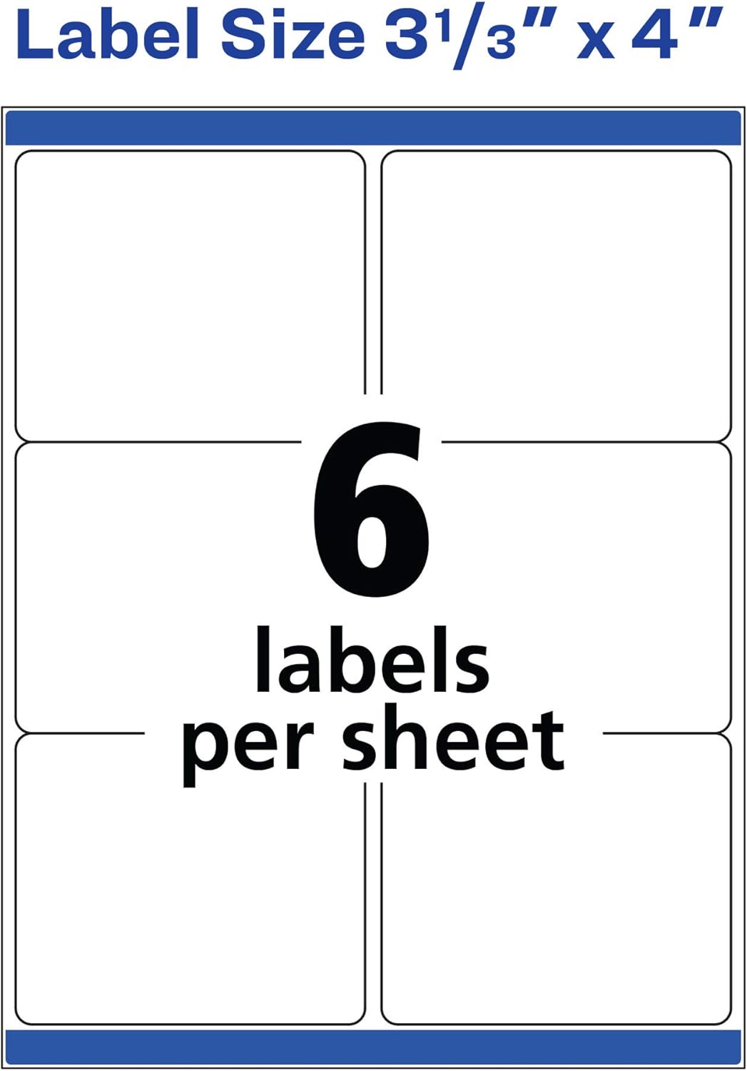 Avery Printable Shipping Labels with Sure Feed, 3-1/3" x 4", White, 150 Blank Mailing Labels (5264)