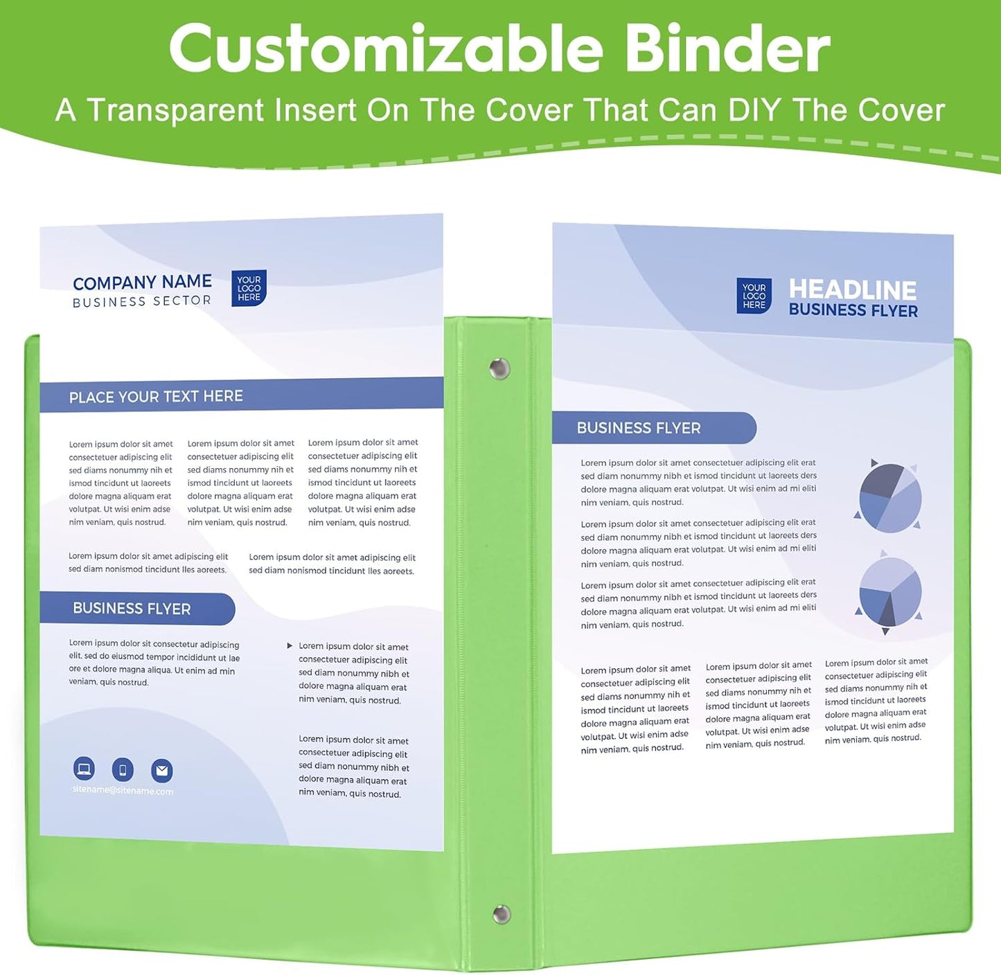 CIXILDTS 1-Inch Round Ring Binders, Standard 3 Ring Binder Fit Letter Size Paper, Presentation View Binders, 6 Packs, Assorted