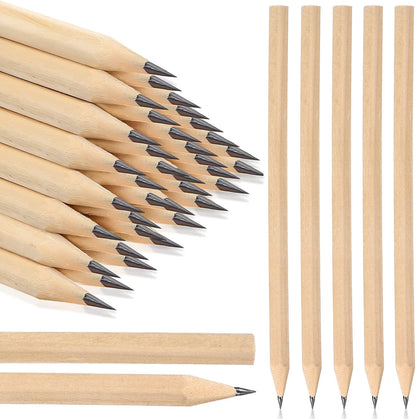 Fumete 100 Pieces Wooden Pencils Bulk No Eraser Hexagonal HB Graphite Unsharpened Natural Wood Pencils Without Erasers Classroom Gifts for Students Bulk Goodie Bag Stuffers