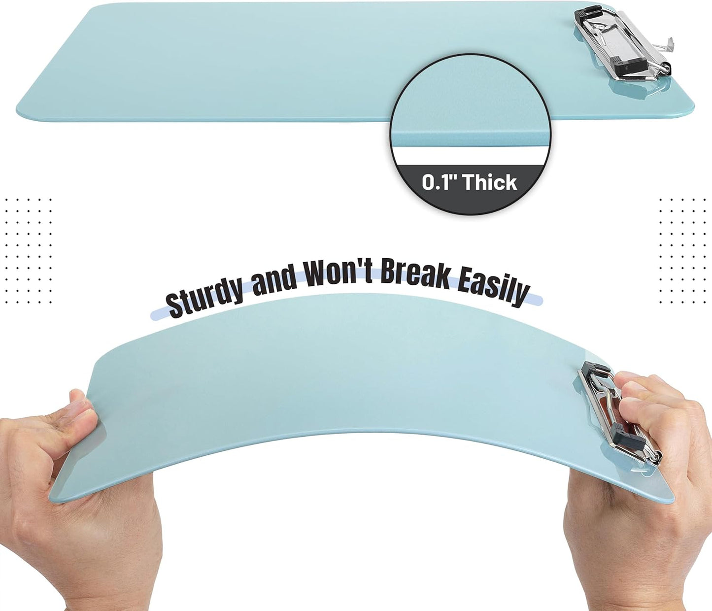 Mr. Pen- Plastic Clipboard, 12.5" x 9", 2 Pack, Clipboard Plastic, Low-Profile Metal Clip with Retractable Hanging Hole
