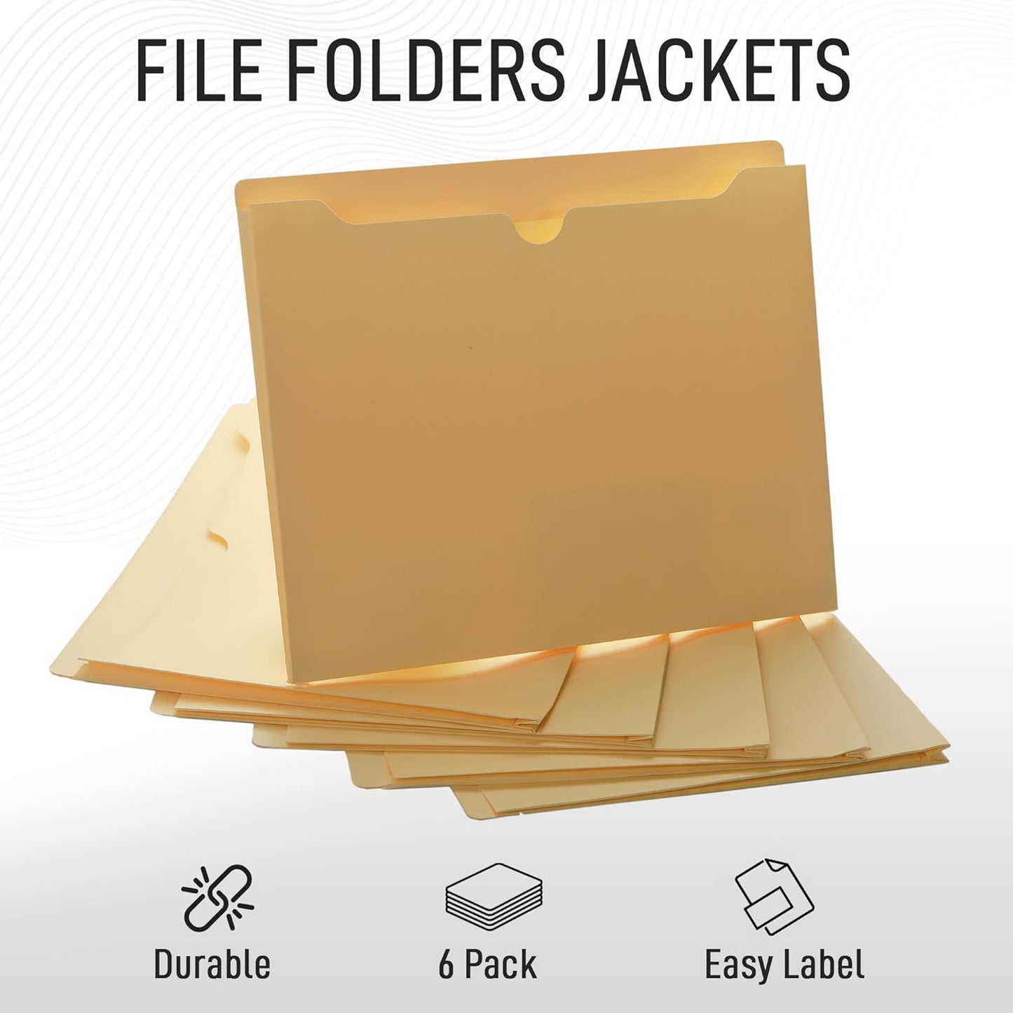Manila File Jackets, Flat-No Expansion, Letter Size, Reinforced Straight-Cut Tab, 10 Pack