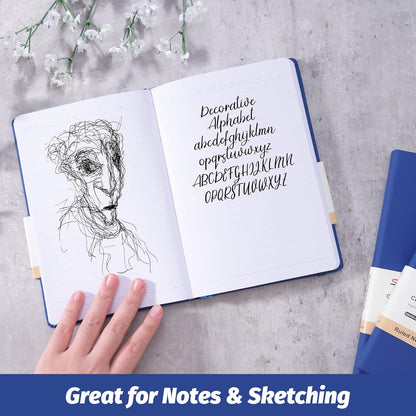 SUIN Hardcover-Journal-Notebooks, A5 Lined Journals Notebook for Writing 200 Pages, 8.2 x 5.5 inch, Classic Ruled Notebooks for Work/Travel/College (Black- 1 Pack)