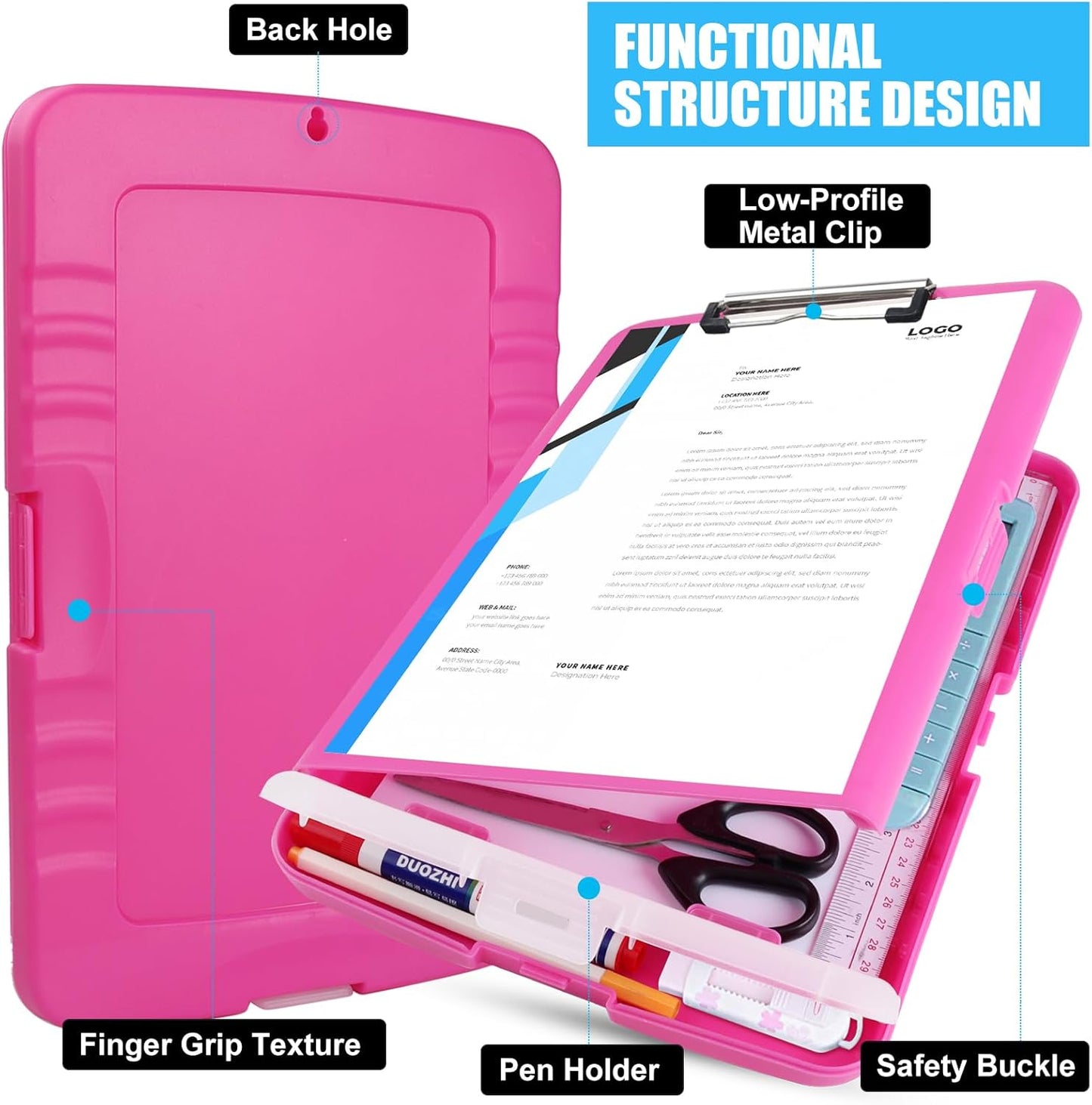 Red Plastic Clipboard with Storage,TFDLCG zm High Capacity Clip Boards 8.5x11,A4 Binder Nursing Clipboard Folder Heavy Duty for Women Teachers Work,School Office